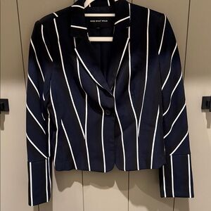 Who What Wear Black and White Striped Blazer size M
